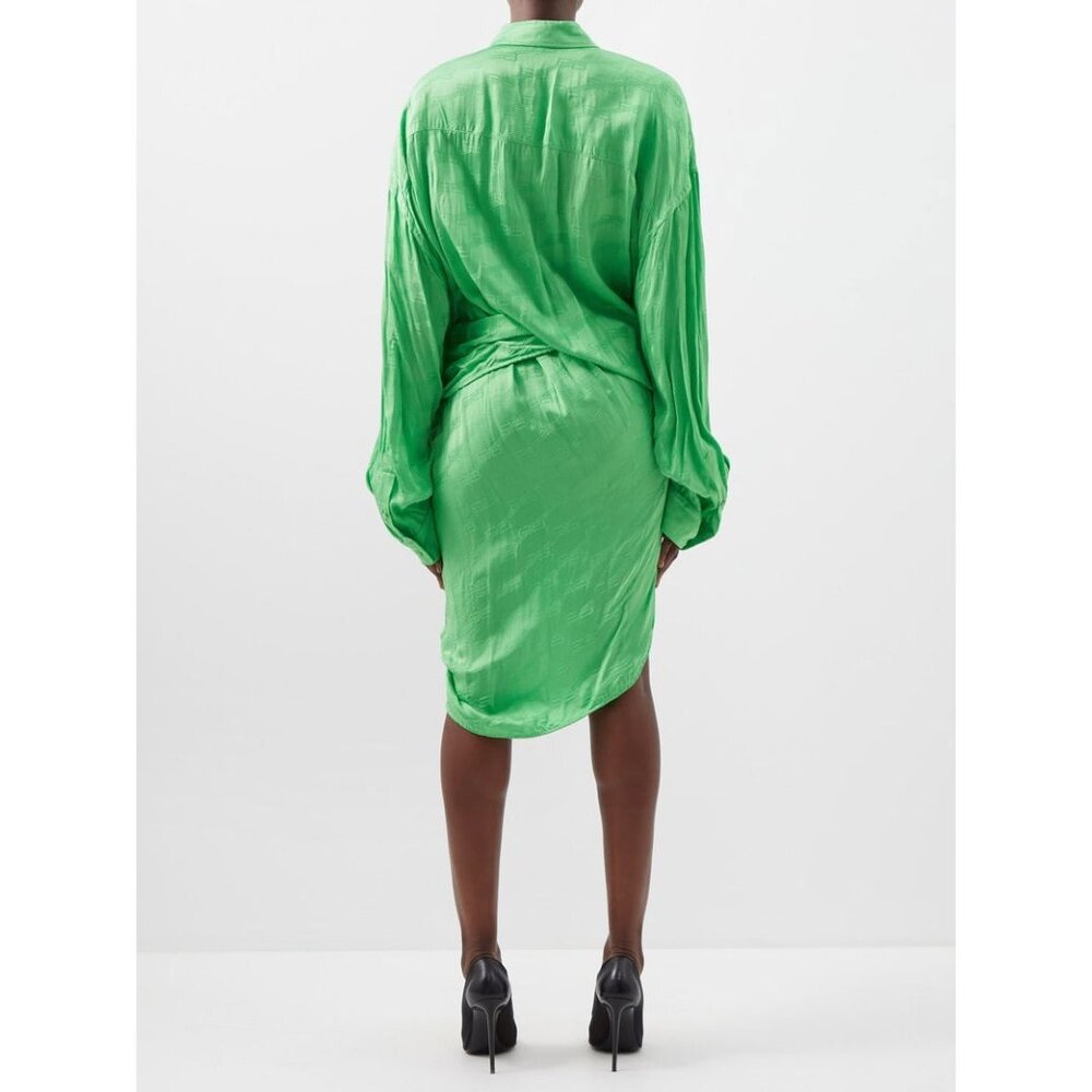 BALENCIAGA Wrap-Front BB-Jacquard Dress Size FR 34/ S - Picture 3 of 12